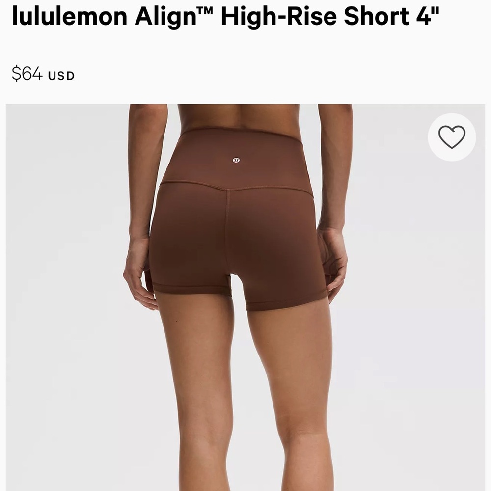Lululemon align high rise short